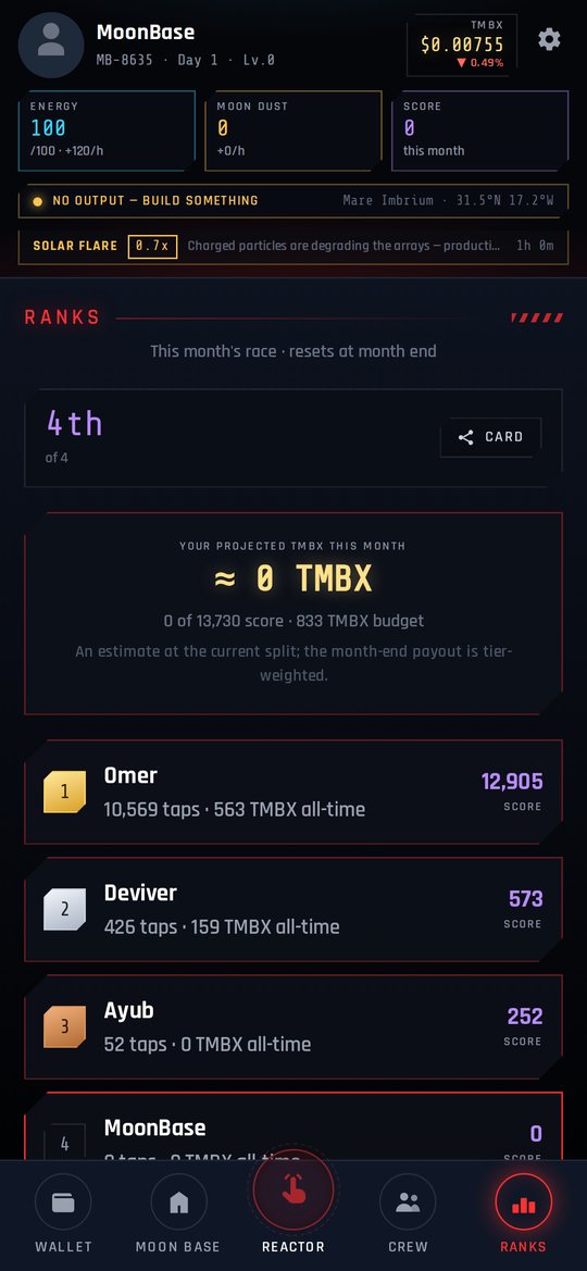 Moon Base Mini App — leaderboard